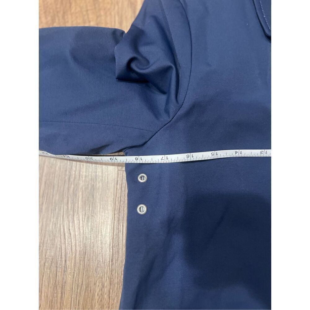 Blanc Noir Travel Engineer All Weather Navy Blue Midi Trench Coat  size S winter - Picture 5 of 6